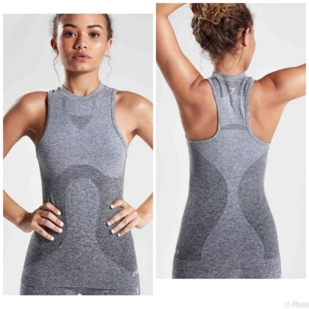 New -Gymshark Grey Ombré‎ Seamless vest tank